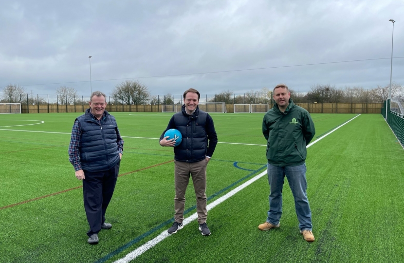 Gareth Davies MP at the Bourne Artificial Grass Pitch