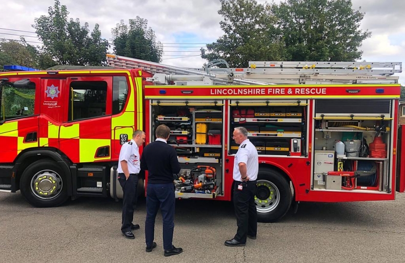 Gareth Davies MP at Bourne Fire Station