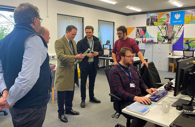 Gareth Davies MP at Barclays Eagle Lab