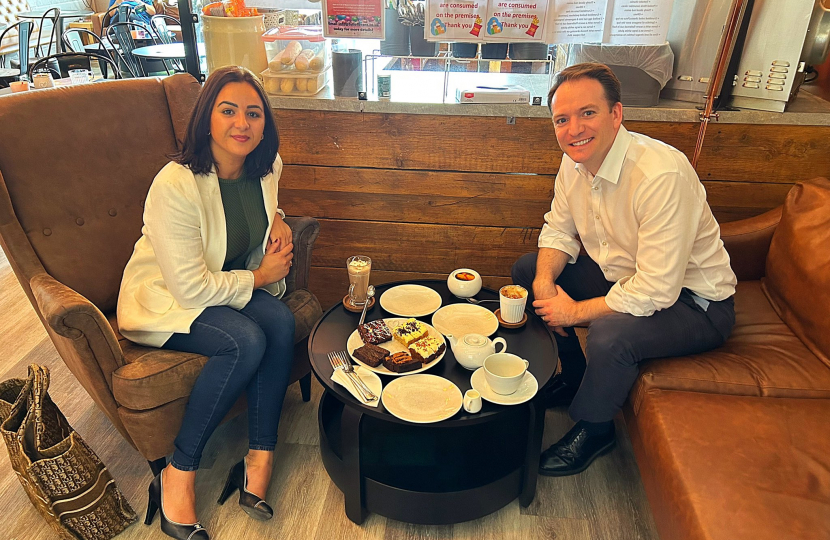 Gareth Davies MP with Khadija Kalifa