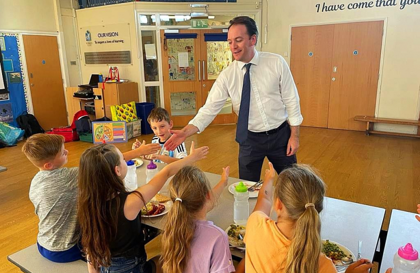 Gareth Davies MP with local children at the HAF club