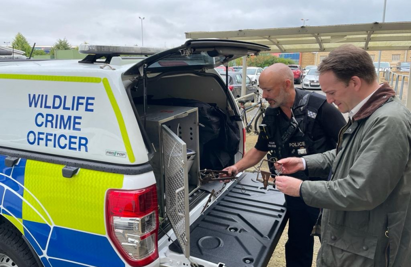 Gareth Davies MP with the Wildlife Crime Officer