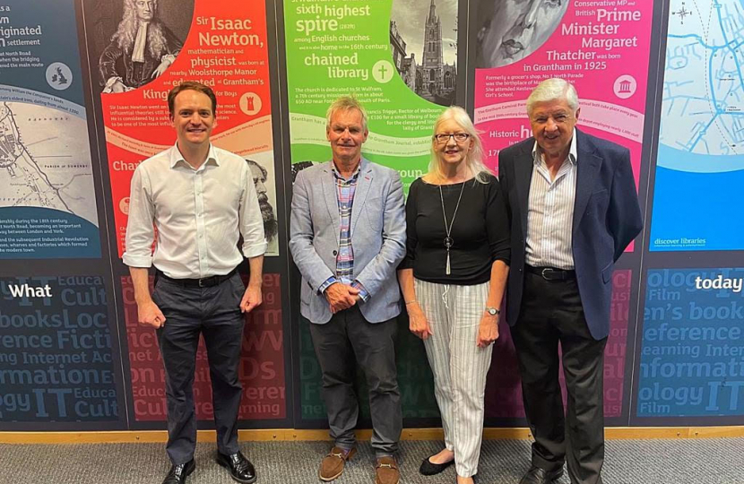 Gareth Davies MP with Cllr Martin Hill OBE, Cllr Linda Wootten, and Cllr Ray Wootten