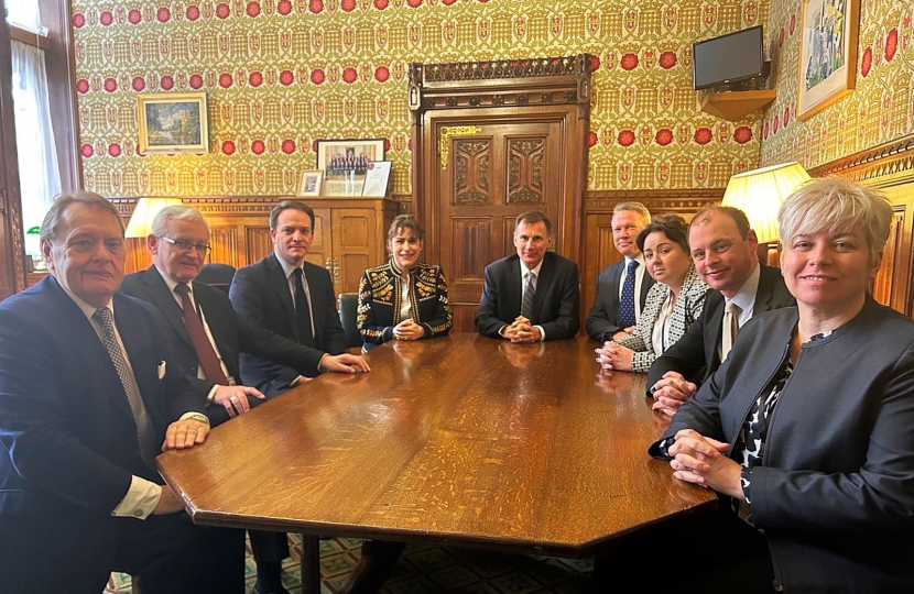 Gareth Davies MP with other Lincolnshire MPs and the Chancellor