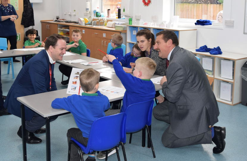 Gareth Davies MP with school children