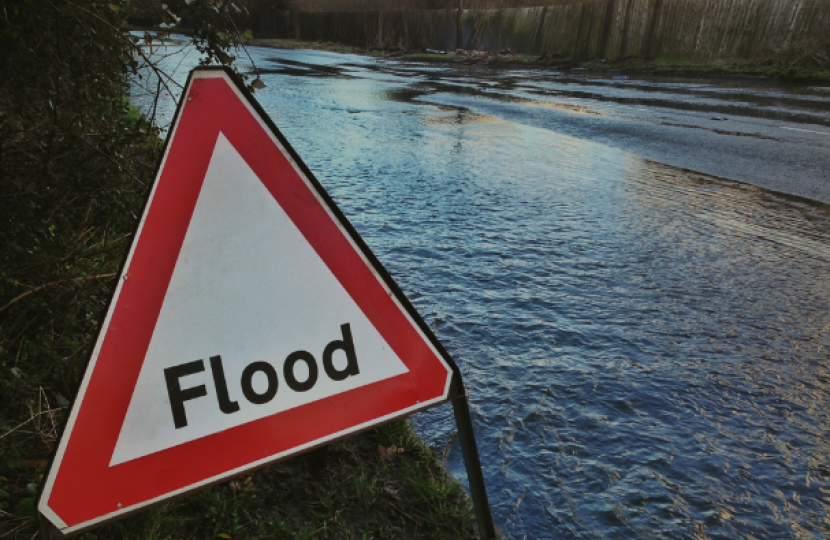 Flood warning sign