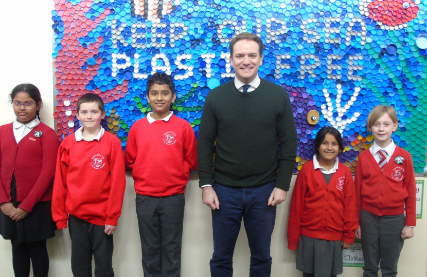 Gareth with students at Elsea Park Primary Academy