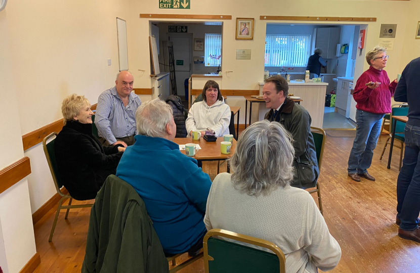 Gareth in a village hall