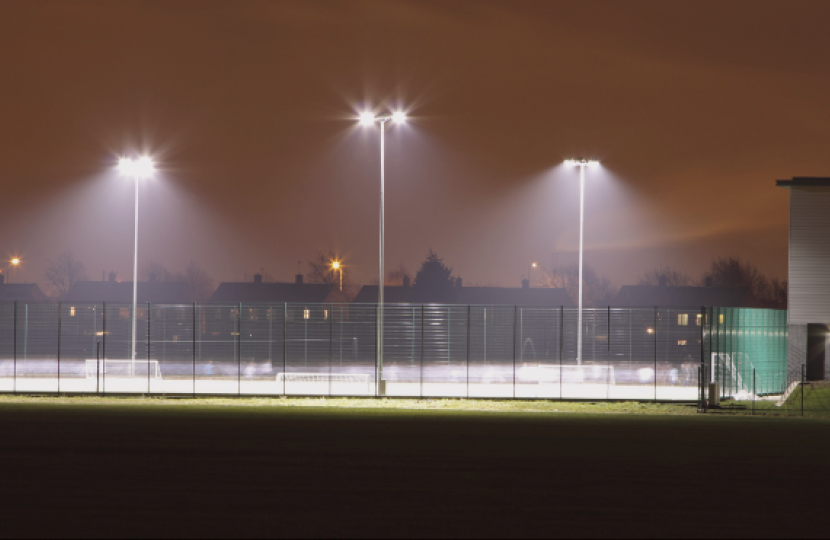 Floodlights around pitch