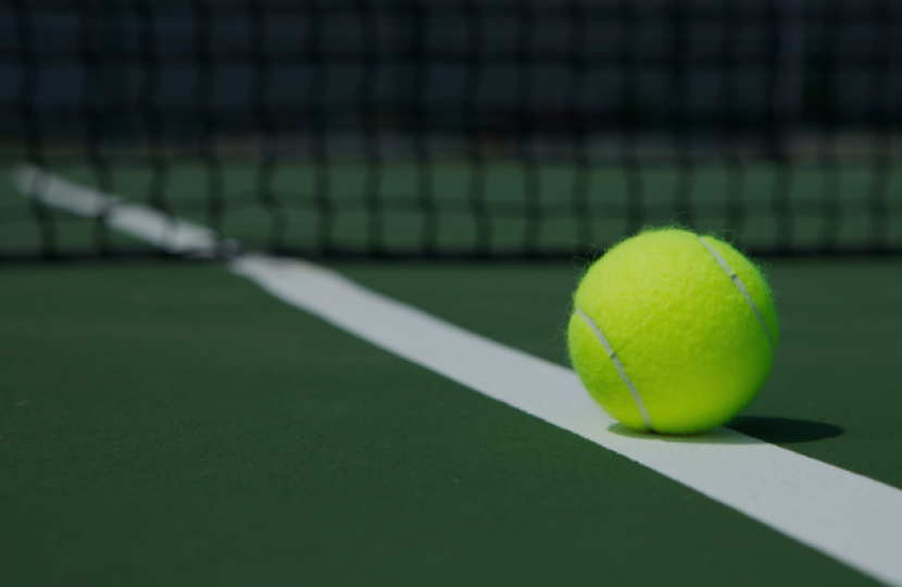 Tennis ball on court