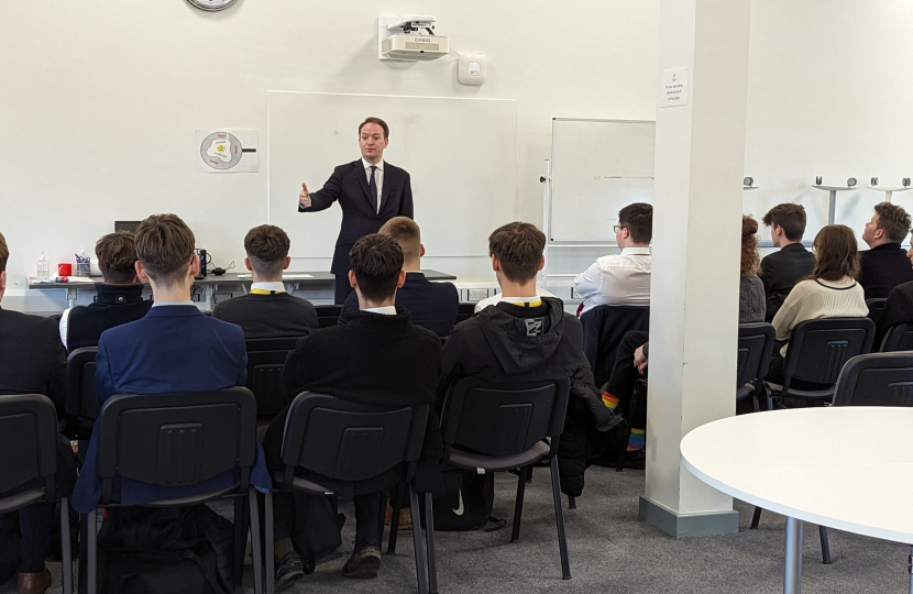 Gareth Davies MP with students