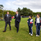 Gareth Davies MP alongside Grantham's Prep's headmaster, head boy, and head girl