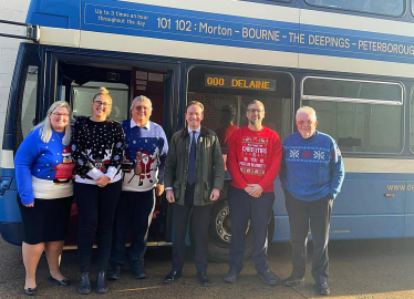 Gareth Davies MP with the team at Delaine Buses