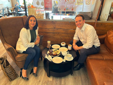 Gareth Davies MP with Khadija Kalifa