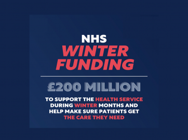 Graphic reading "NHS winter funding - £200 million"