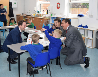 Gareth Davies MP with school children