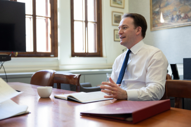 Gareth Davies MP with ministerial folder