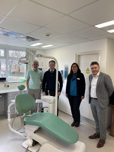 Gareth Davies MP photographed with the team at BUPA Dentist Surgery in Stamford