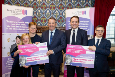 Gareth Davies MP and Dr Liam Fox MP with Down syndrome support campaigners